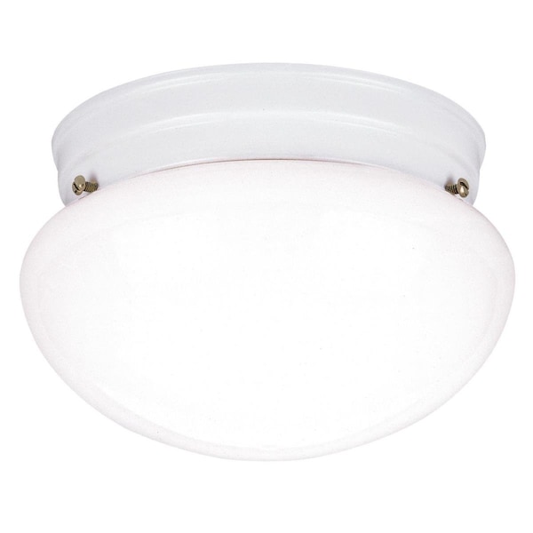 Westinghouse Fixture Ceiling Flush-Mount 60W 2Lght Mushroom 8.75In White White Glass 6661100 - main